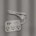 Italy Travel Plug Adapter, Type L Adapter for Travel with 3 Outlets 3 USB Ports (1 USB-C 3.4A), 3ft Wrapped Around Extension Cord, Power Adaptor for US to Italy Chile Rome Uruguay Milan Libya
