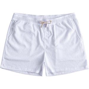 JOTOOK Mens Casual Shorts 5 Inch Lightweight Stretch Summer Shorts Elastic Waist Drawstring Vacation Beach Short Large White (White, L)