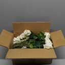 YXZZWL 60 Pcs Artificial Roses in Bulk, Fake Silk Roses Realistic Roses Stem Faux Roses Bouquet for Wedding Centerpieces Flower Arrangement Home Decor (White)