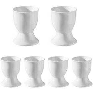 SumitlEyao 18pcs Ceramic Egg Cups, Porcelain Egg Stand Holders, for Party Table Decoration Home Breakfast Cooking, Microwave Oven Safe, White