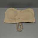 LetsJoli Push Up Strapless Bras for Women Supportive Bandeau Bra Non Slip Wireless No Underwire Padded Tube Bra (Beige, 2XL)