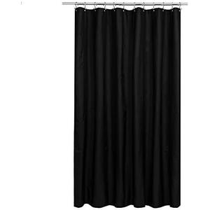 N&Y HOME Fabric Shower Curtain or Liner Extra Long 72 x 84 Inches - Hotel Quality, Machine Washable, Water Repellent - Black, 72x84