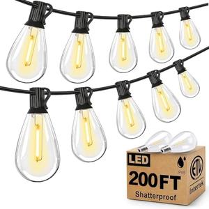 Tenmiro 100FT Outdoor String Lights, Ultra Long LED Patio Lights with Shatterproof High Brightness S11 Edison Bulbs, Outside Hanging Light Waterproof for Backyard Deck Porch Party Decor 2700K
