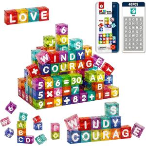 Magnetic Letters and Numbers for Toddlers Kids Ages 3-8 - 40 Piece Alphabet Magnets for Fridge with Math Symbols, Preschool Learning Toys with Storage Case, Montessori Educational STEM Gift