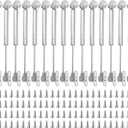 HAKZEON 15 Pack Hydraulic Support Cabinet Hinge, 100N / 22.5LB Gas Strut for Cabinets with 75 Mounting Screws Door Lift Support Gas Spring Kitchen Cupboard Cabinet Hinges, Silve