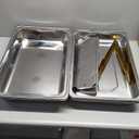 ALSO GO Chafing Dish Buffet Set 9QT 4 Pack, Gold Chafing Dishes for Buffet with 4 Serving Tongs, Buffet Set Full Size Large Serving Chafing Dishes, Warming Food Tray for Catering & New Year Parties