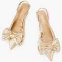 Heysimey Women's Bow Slingback Kitten Heels Size 8.6