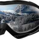OutdoorMaster OTG Ski Goggles - Over Glasses Ski/Snowboard Goggles for Men, Women & Youth - 100% UV Protection (5.30 x 1.65 inches, A1-vlt 10% Matteblackframe)