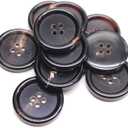 YaHoGa 10PCS 1 Inch Real Horn Buttons for Blazer, Suit, Coats, Overcoat, Winter Coat, Jacket, Uniform Genuine Natural Brown Buffalo Horn Buttons for Men (25mm, Brown)
