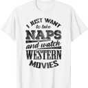 Funny Western Movie Lover Graphic Women and Men Movie Fan T-Shirt L
