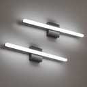 Combuh 2 Pack Bathroom Light Fixtures Black Vanity Lights Bar 24 Inch 14W Bathroom Lights Over Mirror IP44 Wall Sconces Cool White 6000K