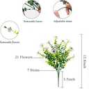 Faux Flowers for Outdoor Planters, Artificial Flowers for Outdoors, 12 Bundles Outdoor Flowers Uv Resistant, Artificial Flowers for Decoration, White Silk Faux Spring Flowers for Outside