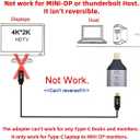 USB-C Type C Female Source to Mini Displayport DP Sink HDTV Adapter 4K 60hz 1080p for Tablet & Phone & Laptop (Not Work for Mini-DP Host to Type-C Monitor)