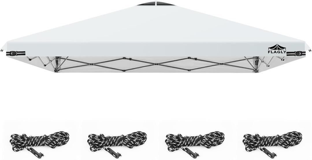 10x10ft Replacement Canopy Top with Air Vent, Waterproof & UV Protection Canopy Tent Top Cover for Straight Leg Canopy Frame - for Outdoor, Patio, Event, Trade Show (White, 10x10ft)