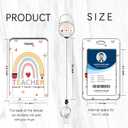 2 x Teacher Lanyards for Id Badges,Badge Reel Retractable and Detachable Name Tag Clip,Breakaway Lanyards for Id Badges,Teacher Nurse Student Women Men Office Christmas Gifts