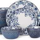 Pfaltzgraff 5216941 Gabriela Blue 16-Piece Dinnerware Set, Service for 4