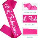 2 x 40 & Fabulous Birthday Sash, 40th Birthday Gifts idea for women, Funny 40th Birthday Party Suppiles, Hot Pink+ Silver(40 & Fabulous)