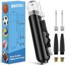 Ball Pump, Dual Action Inflate Air Pump with 3 Needles and 2 Nozzles for Soccer Ball, Basketball, Volleyball, Balloons, Bikes, Black