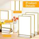 18 Pack Acrylic Sign Holder with Golden Border, 4 X 6 Clear Sign Holders, Double Sided Gold Picture Frame, Gold Flyer Holder Vertical Stand, Table Menu Stands for Wedding Tables Sign Display