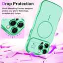 Fiyart Designed for iPhone 16 Pro Max Case, Cute Wave Frame Curly Shape Love Hearts Plating for Women Girls Camera Protection Compatible with MagSafe Magnetic Shockproof Bumper 6.9"-Green