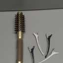 AIMIKE Round Hair Brush, 1 inch Barrel with Boar Bristles, Nano Thermal Ceramic & Ionic Tech, for Blow Drying, Styling, Curling and Shine + 4 Clips (Gold, Unisex, Fine Hair, Short Hair, AntiFrizz)