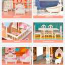 ROBOTIME Doll House Wooden Dollhouse for Kids 3 4 5 6 Years Old, Doll House w/28PCS Furniture Plastic, for 3.3Dolls, Birthday Presents for Toddler 3+, Medium