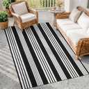 OJIA Black and White Outdoor Rug 4'x6' Cotton Woven Patio Rug Machine Washable Front Door Mat Outdoor Area Rugs Floor Mat for Farmhouse/Front Porch/Balcony/Entryway/Deck/Home Entrance Decor