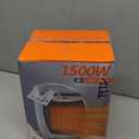 Portable Ceramic Space Heater w/Thermostat, 1500W Indoor Electric Space Heater Fan with Overheat and Tip-Over Protection, Heat Up 200 Square Feet for Office Room Dorm Use, Silver