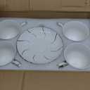 tea cups and saucers ceramic coffee mug 6oz for Coffee, Latte, Cafe Mocha and Tea-Set of 4, White