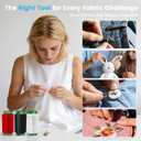 4 x JUNCHONG Sewing Set 39Pcs Sewing Tool Set, Big Eye Steel Sewing Needles Kit with 30 Needles & Seam Ripper, Beginner Sewing Work Set