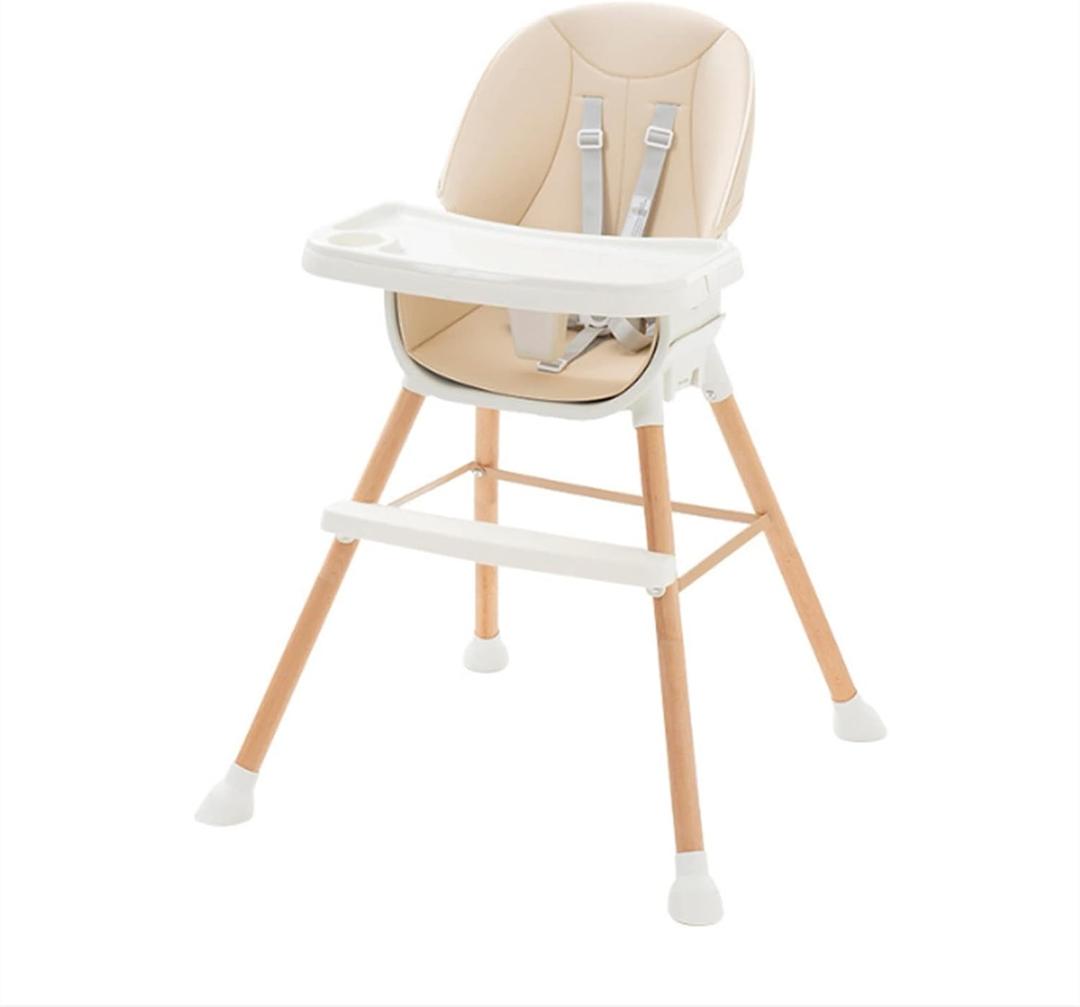 Childrens Wooden Dining Chairs are Suitable for Use of Boys 0-5 Years Old and Girls, Which Can Adjust Different Heights (Color : Beige)