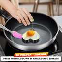 5 Pcs Pancake Mold Set  Stainless Steel Pancake Molds for Griddle with Fun Shapes, Comfortable Handles, and Non-Slip Design  Egg Shaper for Frying Pan with Silicone Brush for Easy Use & Cleaning