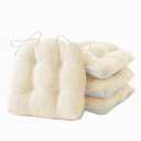 IPYNBAP Chair Cushions for Dining Chairs Set of 4, Kitchen Chair Cushions, Chair Pads with Ties and Non Slip Backing, Tufted Memory Foam Seat Cushion 4 Pack, 15.5" x 15.5" x 4", Cream