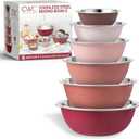 COOK WITH COLOR Stainless Steel Mixing Bowls Set - Nesting Bowls, 6 Pieces, Rose