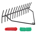 24" Aquatic Weed Rake, No Assembly Required, 8.6" Steel Rod Lake Weed Cutter, One-Piece Welding, Lake Weed Rake for Pond Beach Landscaping, Perfect Tie Hole, 30ft Thicker Rope and Net, Black.
