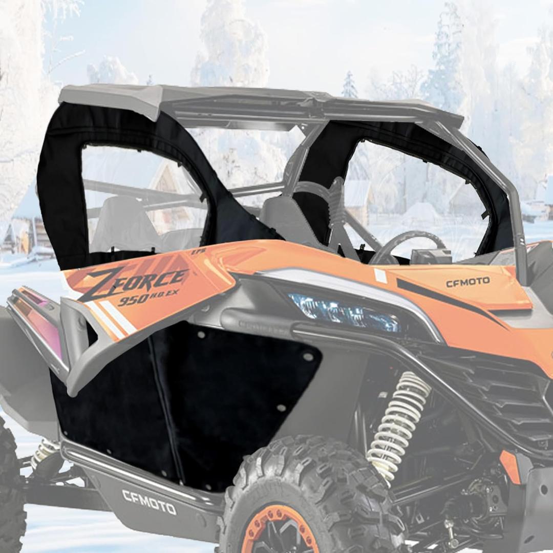 QYMOTO ZForce 950 Full Doors with Zipper Window,Left Door and Right Door All-Season Soft Cab Enclosures Compatible with CFMOTO Zforce 950 Sport 2020-2022,950 H.O. Sport 2022-2023,950 H.O. Ex 2022-2024