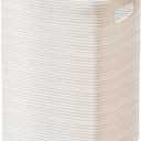 MEGASKET Large Laundry Hamper 16"x13"x22" - Tall Woven Laundry Basket, Cotton Rope Dirty Clothes Hamper, Baby Kids Nursery Wicker Laundry Basket, Bedroom Aesthetic, Soft Laundry Bin, White Hamper, 75L