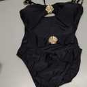 Floerns Women's One Piece Swimsuit Shell Cut Out Monokini Ruched Beach Bathing Suits M