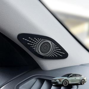 YOUTOOCAR 2PCS Stainless Steel Front Door A-Pillar Speaker Covers Trim Compatible with Kia K4 2025-2026 Accessories (Glossy Black)