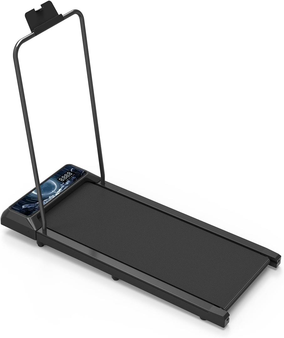 Walking Pad Treadmill with Handle Bar, 2.5 HP Small Treadmills for Home with APP Remote Control, Four New Sports Data Function Analysis, 5.0 Speed Portable Treadmill for Office, Home
