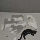 YuQi 5PCS Black Cat Wall Art Decor Set, Wooden Black Cat Silhouettes for Halloween Christmas Gifts for Cat Lovers, Wood Cat Wall Sculptures Collectible Figurines w/Gift Box for Home Office Decor