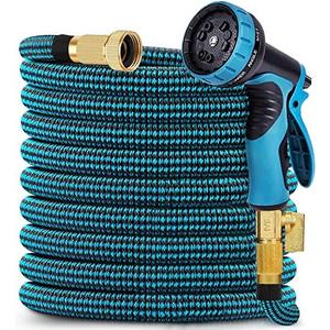 Expandable Garden Hose 100ft with 10 Function Nozzle, 2026 No Kink Water Hose 100 ft, Leak-proof Sturdy Brass Fittings, Durable 3750D Fabric, Lightweight, Flexible for Outdoor Watering, Car Washing