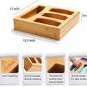 Bamboo Food Bag Storage Organizer for Kitchen Drawer, Baggie Holder for Solimo, Glad, Hefty Gallon, Quart, Sandwich and Snack Variety Size Bags (1 Box 4 Slots)