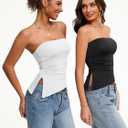 Avidlove Women's Strapless Tube Top Double Lined & Non-Slip Y2K Backless Bandeau Tops for Summer Going Out Tank Top (Black, Large)