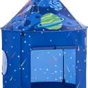 Hallo Deer Rocket Ship Kids Play Tent with Star, Foldable Pop Up Tent Kids, Castle Kid Tent Indoor Outdoor Fun & Imagination, Toddler Tents Indoor Gifts for Baby Boys Girls