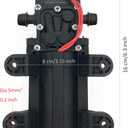 12V Diaphragm Water Pump 1.2 GPM 80 PSI Self Priming Sprayer Pump with Pressure Switch, Hose Clamps for RV, Camper, Marine, Boat, Garden, Car Wash Set of 2