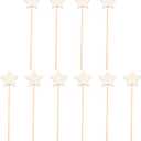 TOYANDONA 10Pcs Make Your Princess Wand, Star Shape Fairy Wand Stick Unfinished Wooden DIY Crafts for Girls Princess Art Cosplay Costume Party