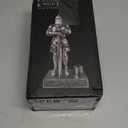 Knight Pen Stand Decoration Resin Pen Holder Art Craft Paperweight for Desktop Organizer Festival Gifts for Boyfriend Husband Dad Son(Silver)