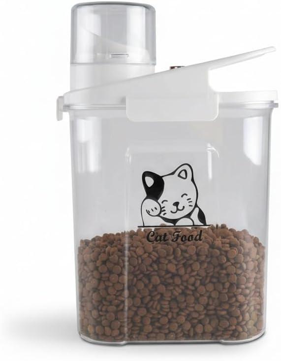 4.4Qt Cat Food Storage Container|Airtight Pet Food Storage Container|Hold Up to 4 lbs Dog Food Container|Portable for Travel| for Dog&Cat,Bird and other Pet Food Storage Bin|BPA Free