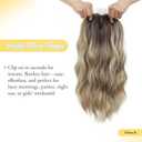 Ms Taj Blonde Hair Topper for Women, 6.5''x6.5'' Toppers Lightweight Wiglet for Thinning Hair 16 Inch Synthetic Wavy Hairpiece Comfortable to Wear(Ash Blonde Balayage with Dark Roots)